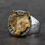 Gold Wolf Viking Ring