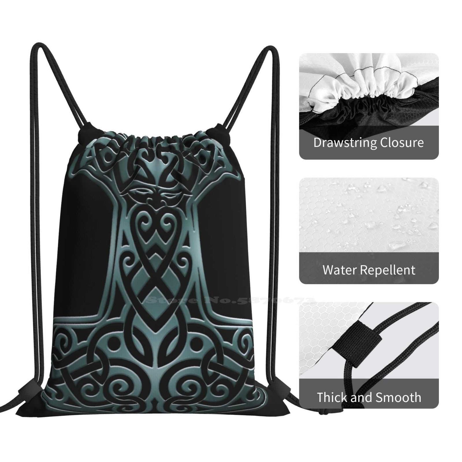 Thor's Hammer-  Mjolnir Drawstring Bag