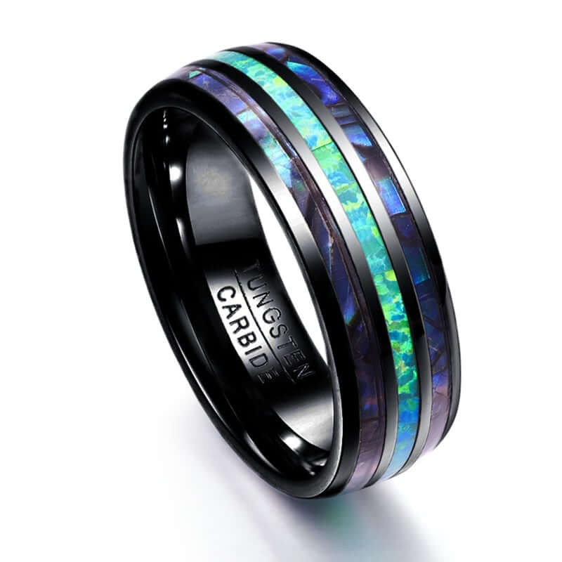 Bifrost Tungsten Abalone Ring