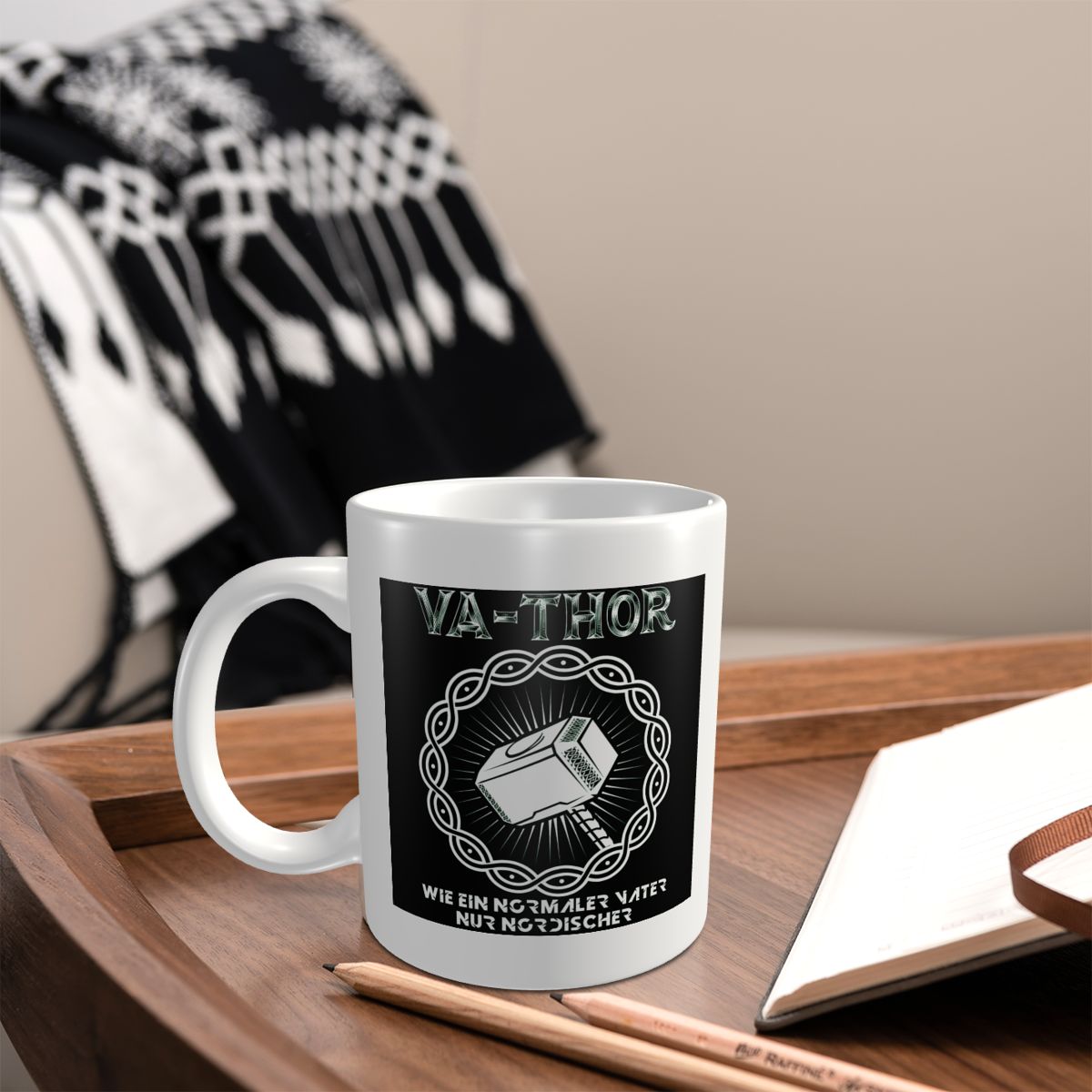 Thor's Hammer Viking Ceramic Mug