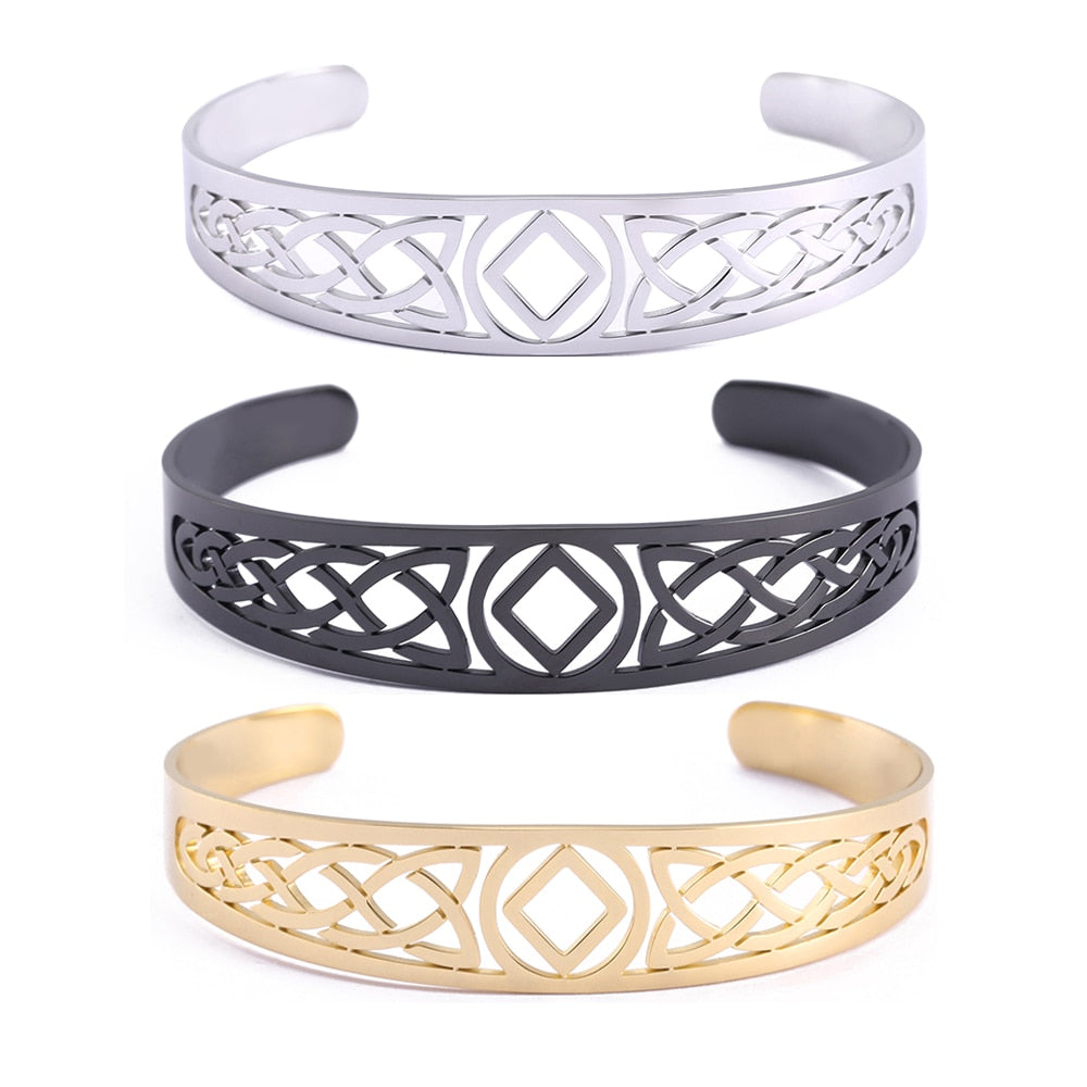 Nordic  Runes Bangle Cuff Bracelet