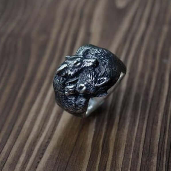 Geri And Freki Wolves Ring