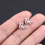 Viking Futhark Runes Stud Earrings