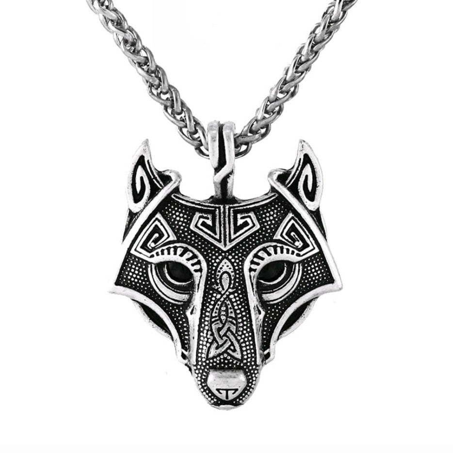 Silver VIKING NECKLACE - FENRIR WOLF