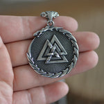 Jormungandr Serpent Valknut Necklace