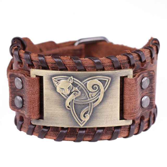 Freya Trinity Knot Leather Bracelet