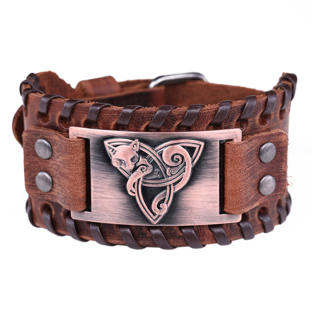 Freya Trinity Knot Leather Bracelet