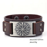 VIKING BRACELET SYMBOL OF SUN (LEATHER)