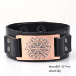 VIKING BRACELET SYMBOL OF SUN (LEATHER)