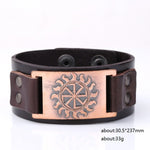 VIKING BRACELET SYMBOL OF SUN (LEATHER)