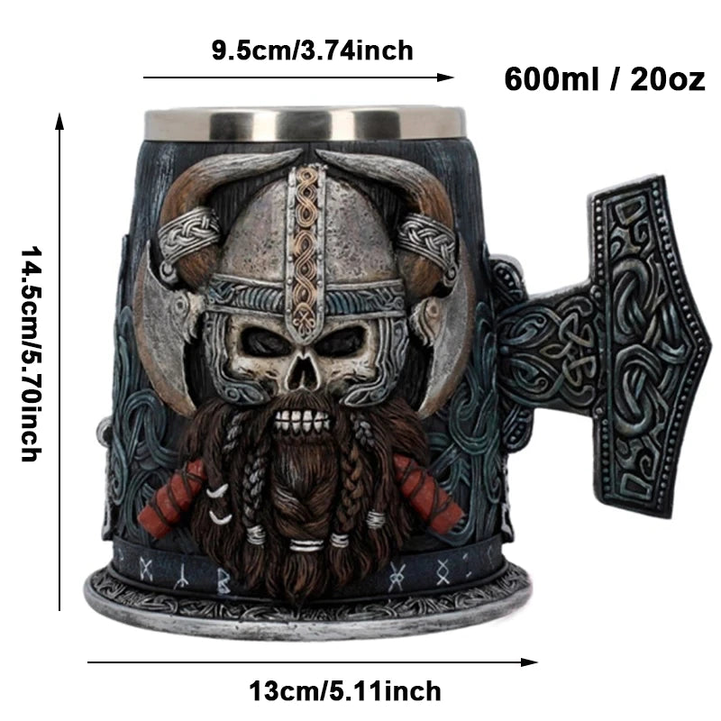 Viking Warrior Skull Mug