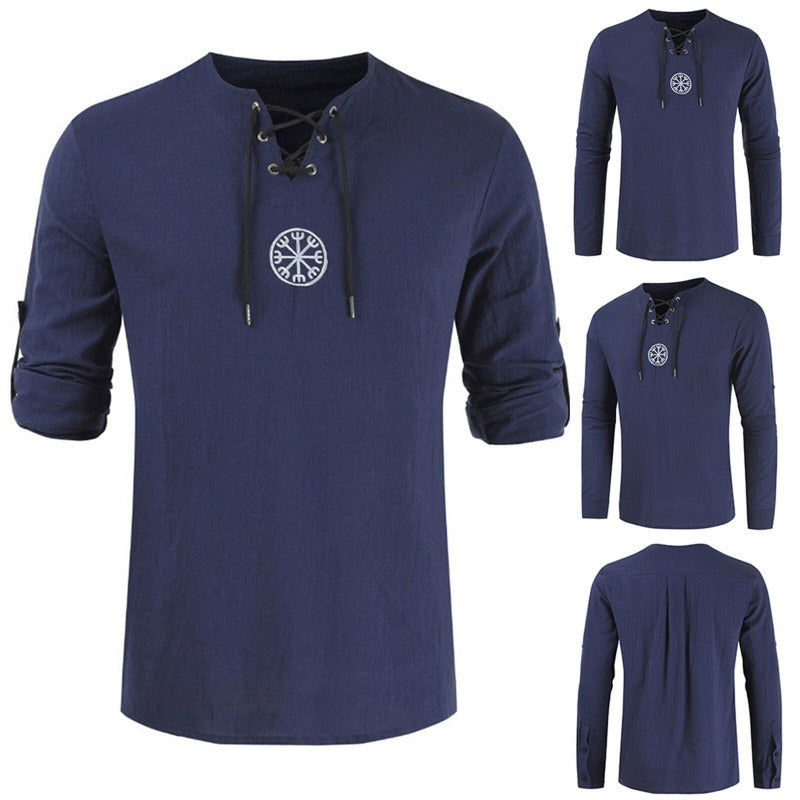 Medieval Viking Shirt (Linen Long-sleeve)