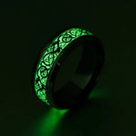 Luminous Celtic Dragon Inlay Ring