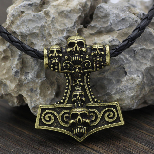 VIKING NECKLACE - MJOLNIR SKULL