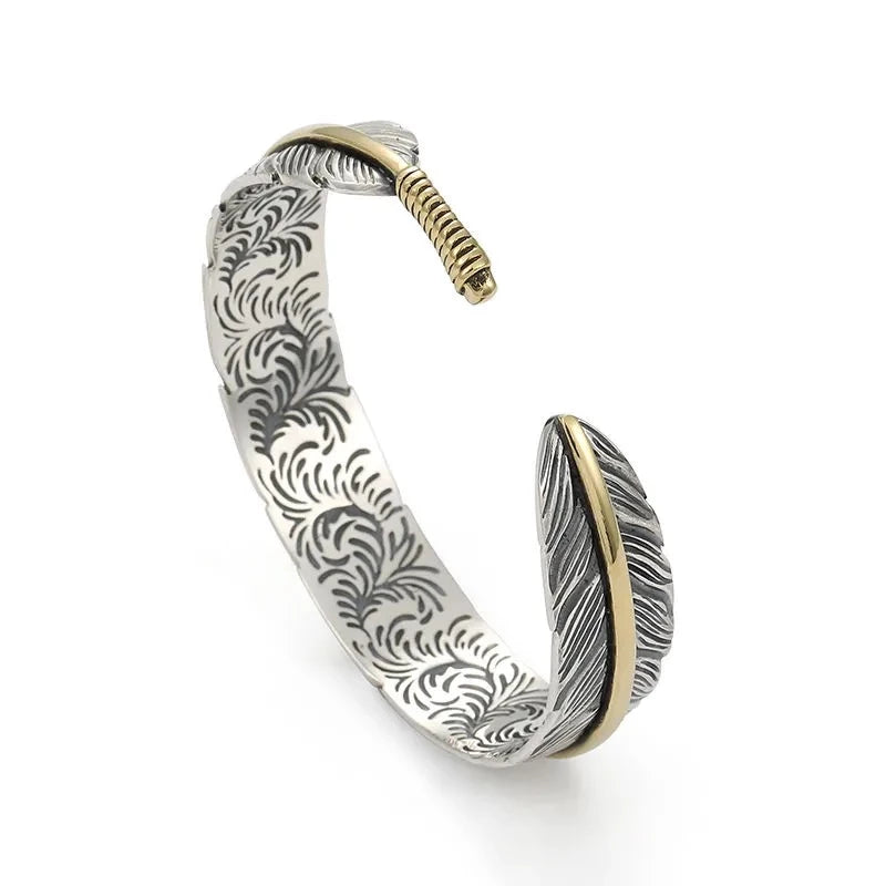 Ravens Feather Viking Cuff  Bracelet