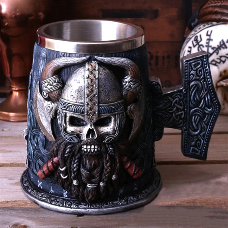 Viking Warrior Skull Mug