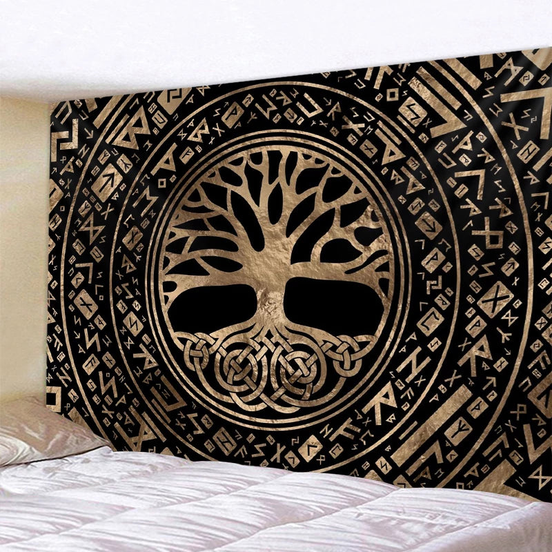 VIKING TAPESTRY - YGGDRASIL RUNES