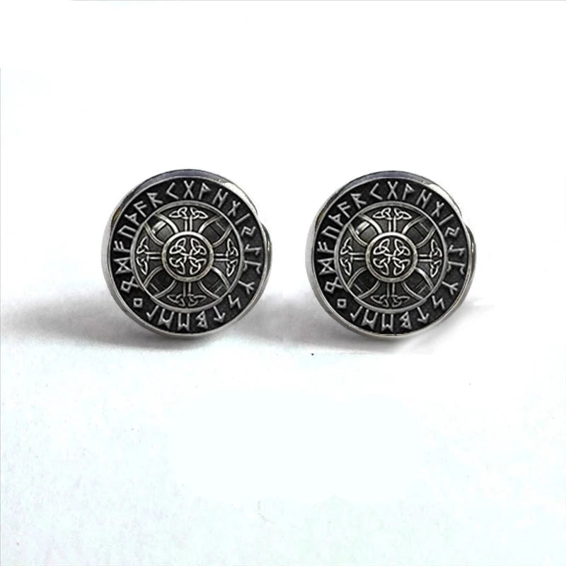 VIKING EARRINGS - VEGVISIR - Vegvisir / Silver - viking earrings