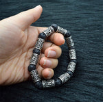 Runic Lava Stone Beads Viking Bracelet