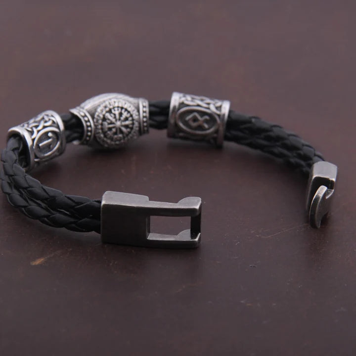Viking Runes and Vegvisir Compass Bracelet