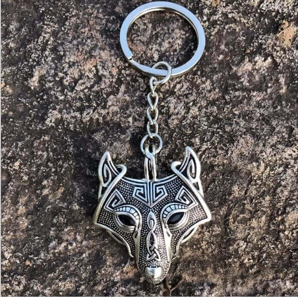 Fenrir Wolf Keychain Nordic