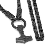 Tiwaz Rune King Chain With Mjolnir Pendant