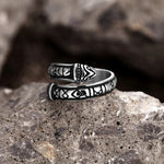 Jormungandr Ring With Runes