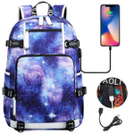 Viking Valknut USB charging Multifunction Travel Backpack - Starry Blue