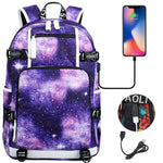 Viking Valknut USB Charging Multifunction Travel Backpack - Starry Purple