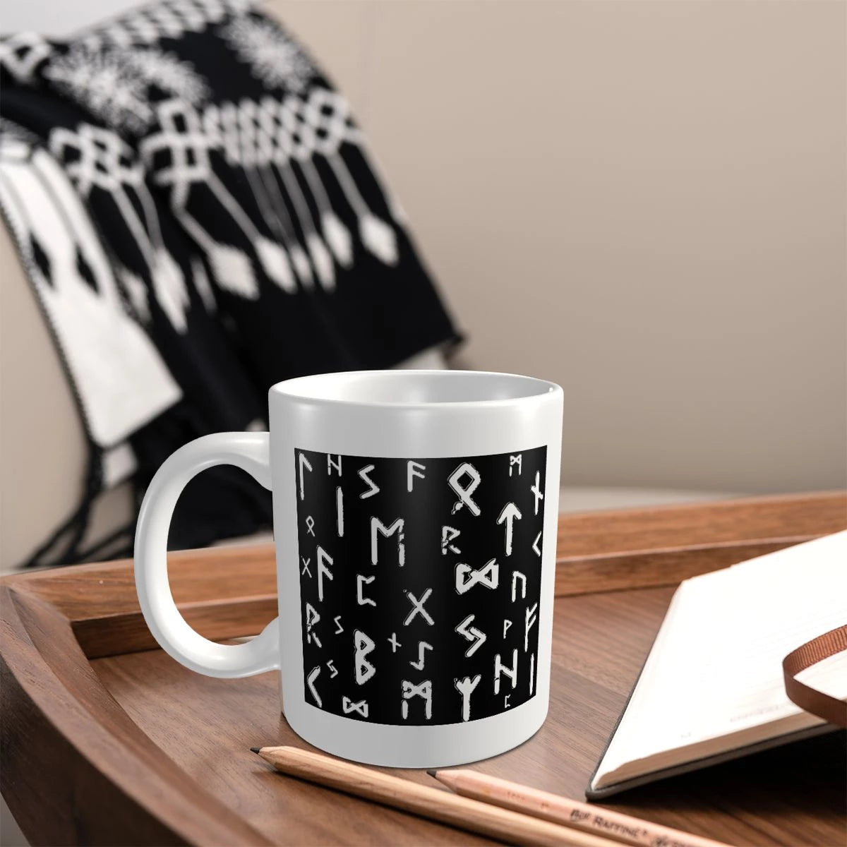 Norse Futhark Runes Viking Ceramic Mug