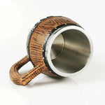 Oak Barrel Style Wooden Beer Tankard Mug