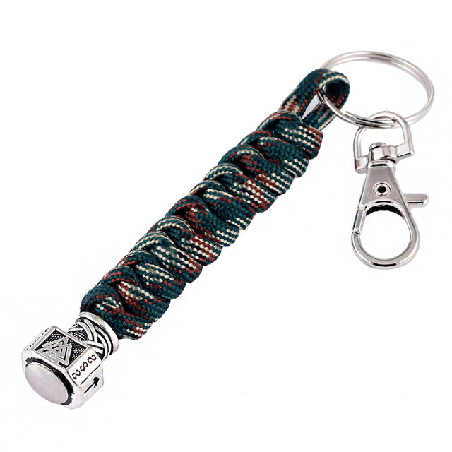 Colorful Valknut Paracord Viking Keychain