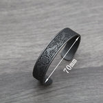 Black Stainless Steel Viking Rune Bracelet - Viking Arm Ring