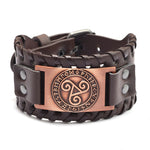 Triskelion Viking Leather Bracelet