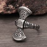 Viking Axe Ring With Helm Of Awe Symbol