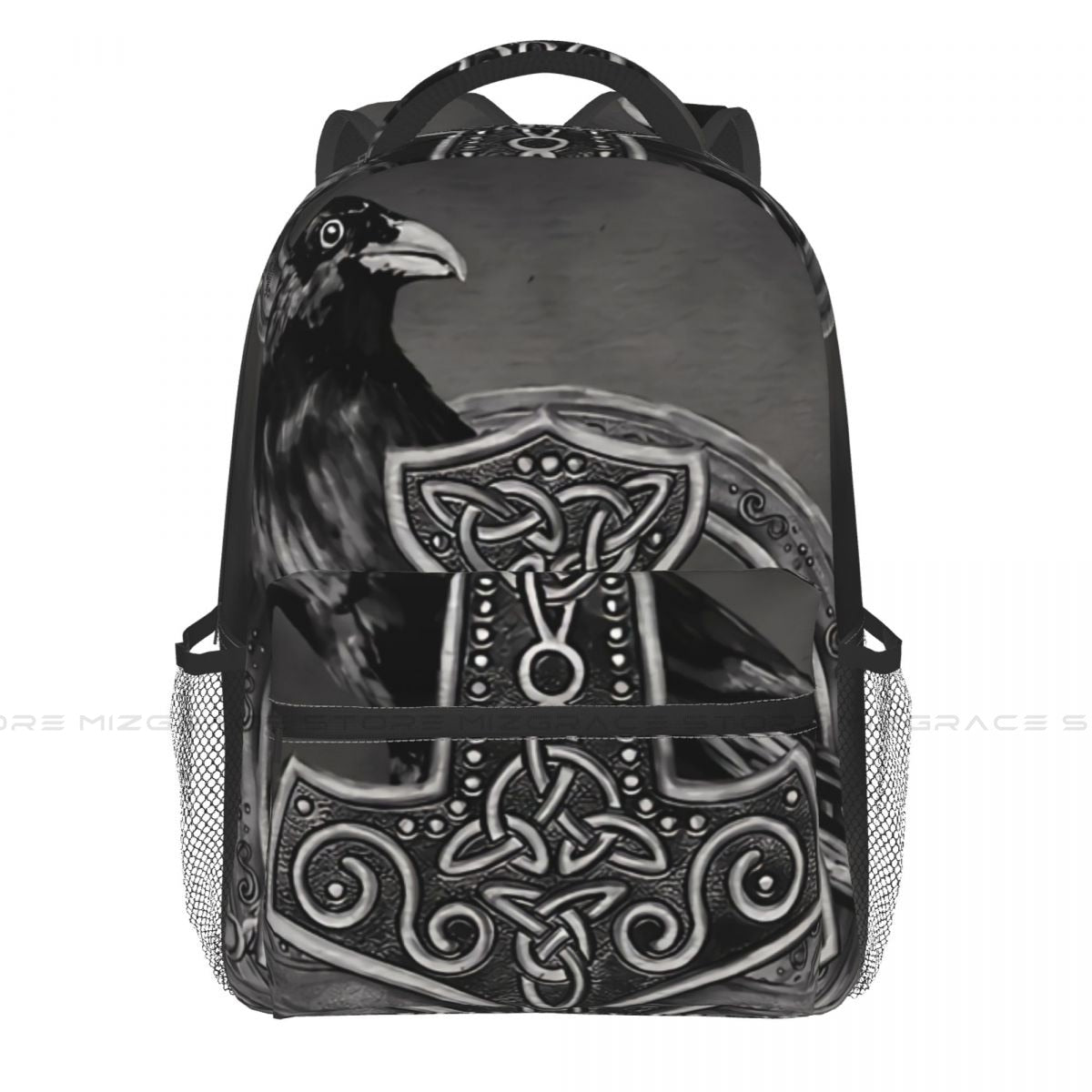 Thor's Hammer With Raven Large Capacity Viking Backpack