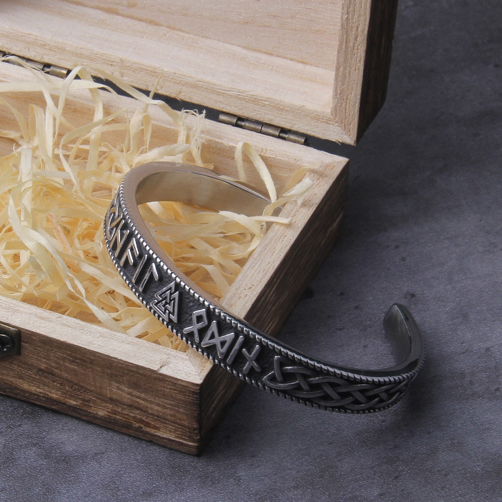 Thor's Hammer Runic Bangle Cuff