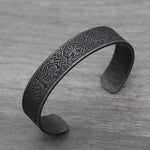 Black Stainless Steel Viking Rune Bracelet - Viking Arm Ring