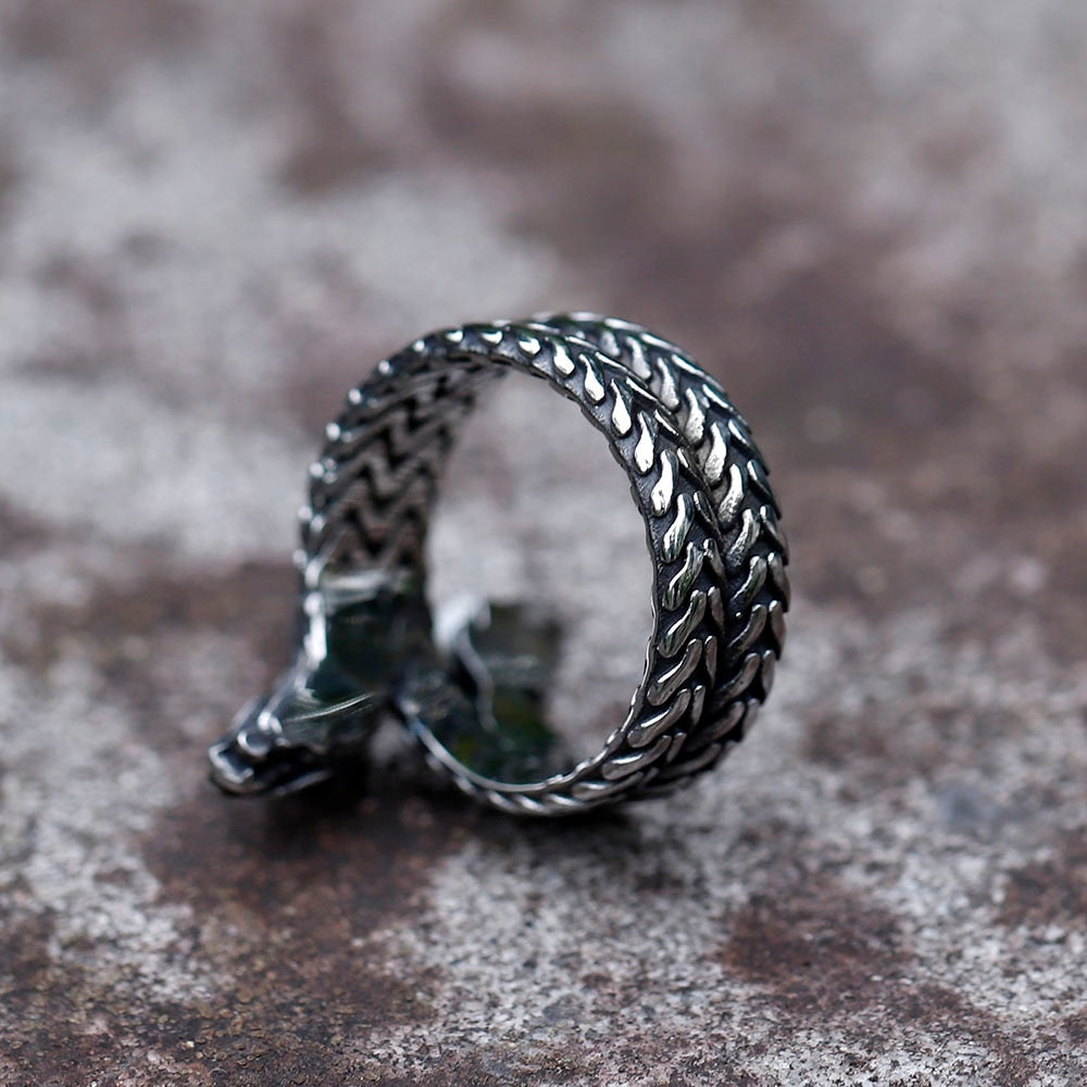 Coiled Jormungandr Dragon Ring- Adjustable