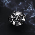 Viking Warrior Snake Skull Ring