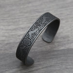 Black Stainless Steel Viking Rune Bracelet - Viking Arm Ring