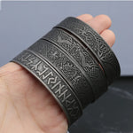 Black Stainless Steel Viking Rune Bracelet - Viking Arm Ring