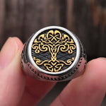 Gold Trimmed Celtic Knot Tree Of Life Ring