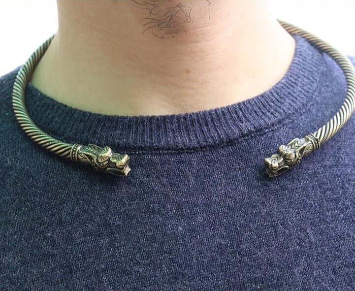 Celtic Dragon Torc Necklace