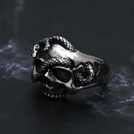 Viking Warrior Snake Skull Ring