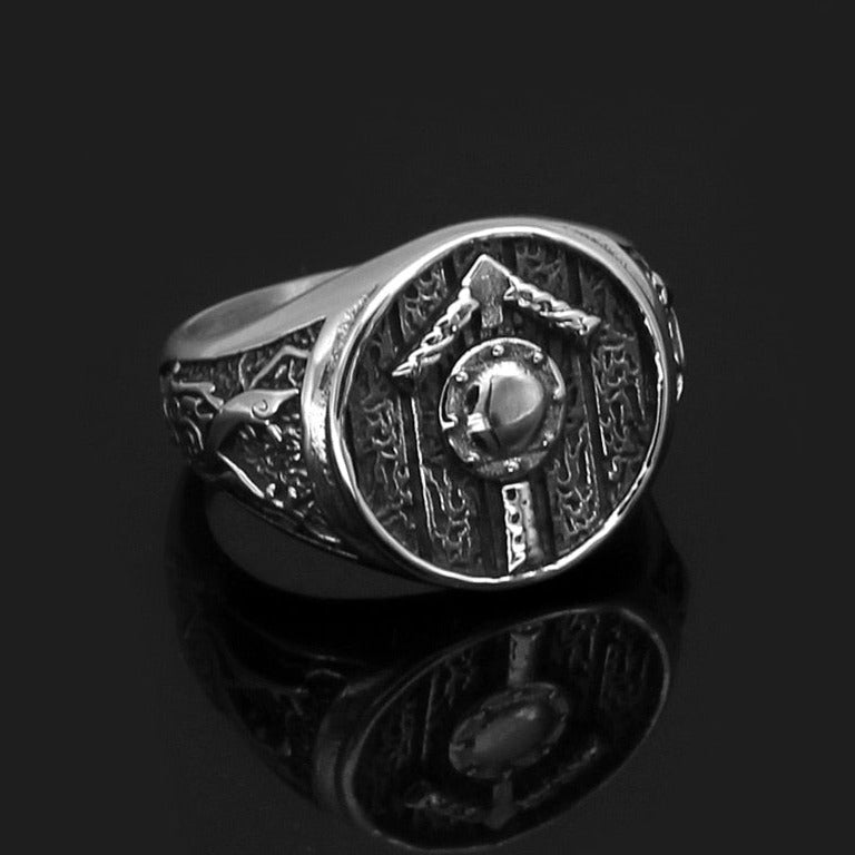 Tyr Signet Viking Shield Ring