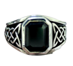 Black Onyx Celtic Ring