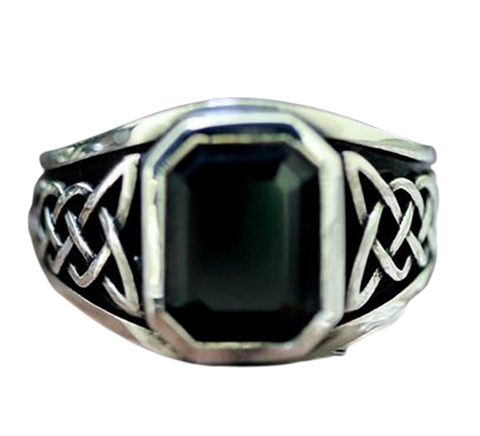 Black Onyx Celtic Ring