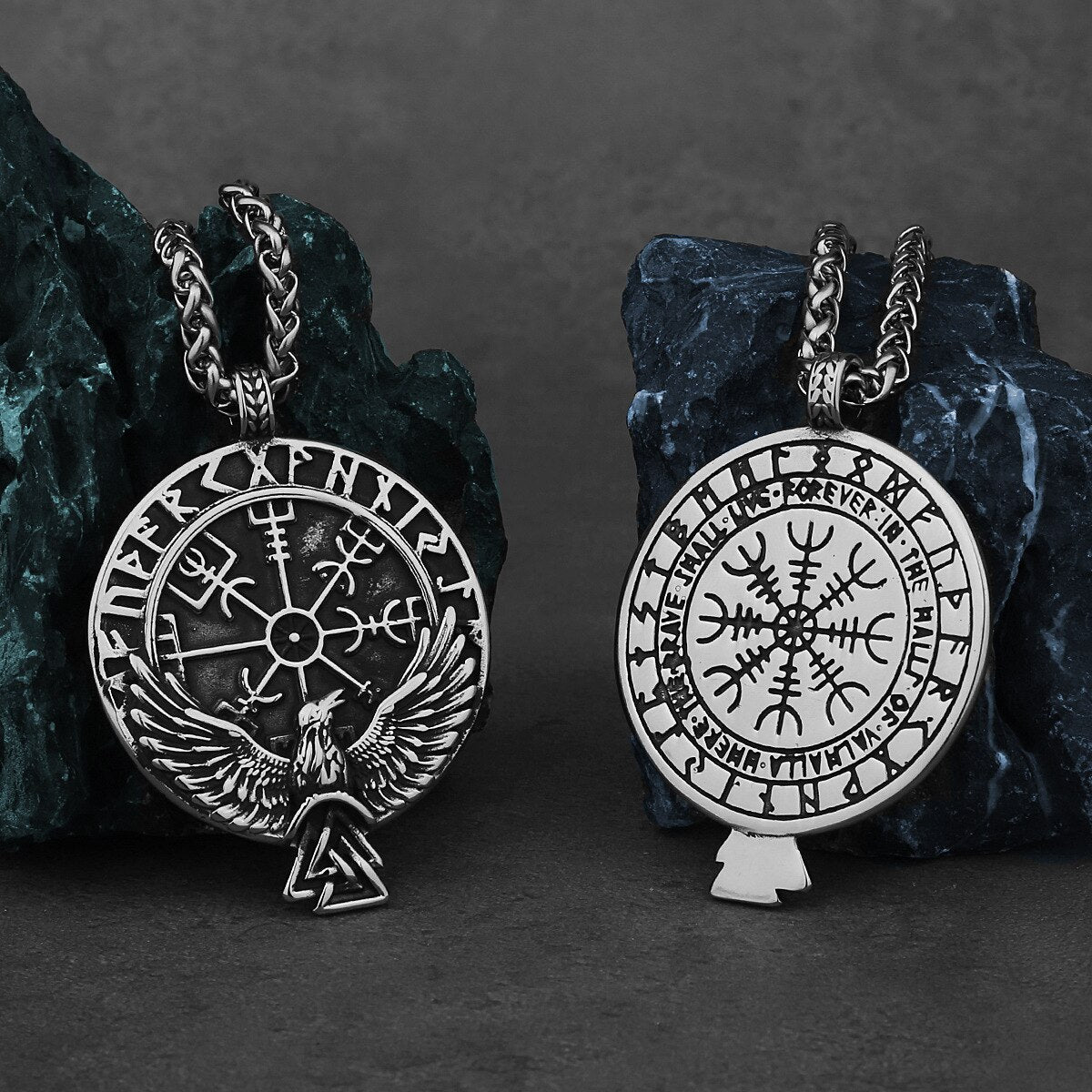 Raven Valknut Pendant Necklace