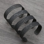 Black Stainless Steel Viking Rune Bracelet - Viking Arm Ring